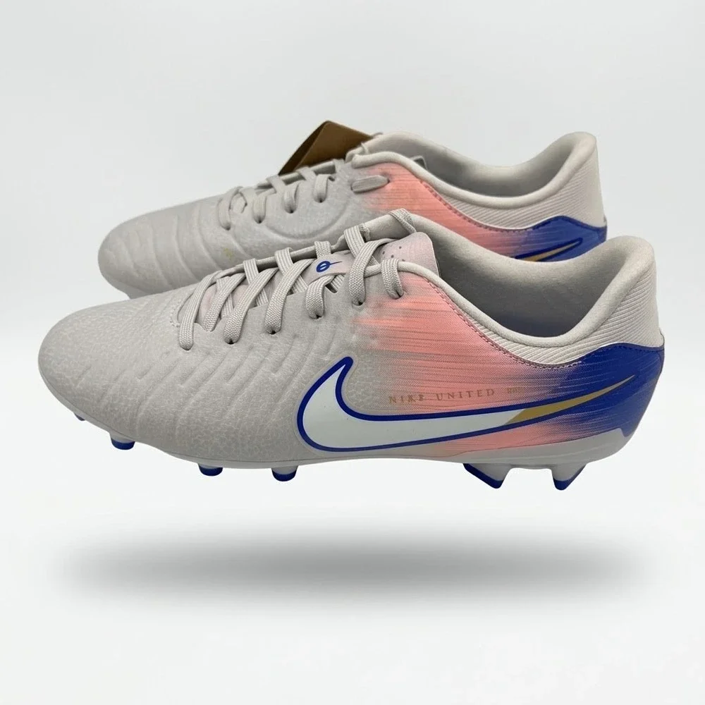Nike Legend 10 Academy Soccer Cleats Womens 8 Vast Grey Racer Blue NEW